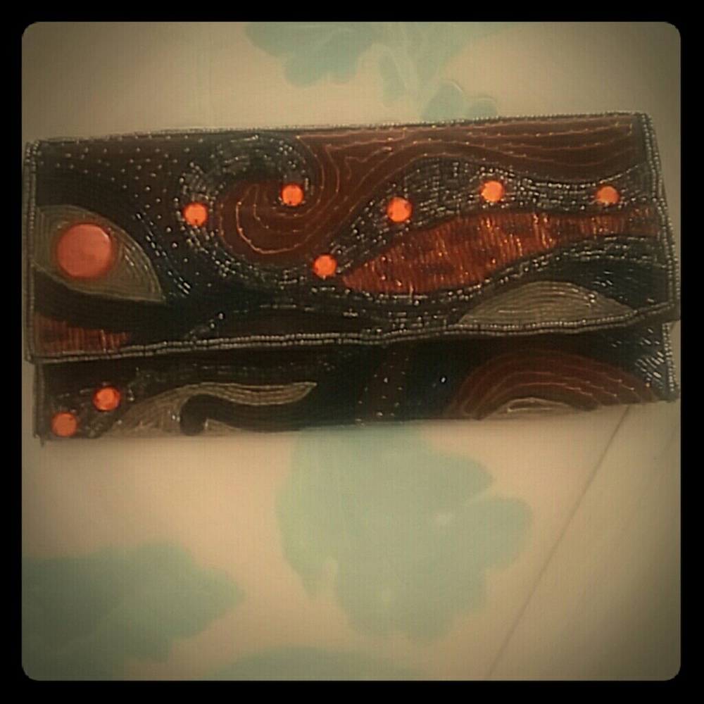 Vintage Hand Beaded Glamour Clutch